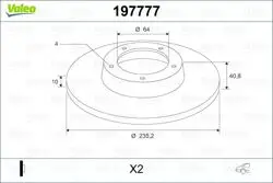 Arka Fren Diski (Aynası) Düz Mitsubishi Carisma 1995-2006 Volvo / S40 95- V40 95- Düz (260mm)