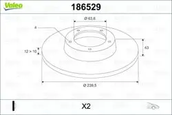 Ön Fren Aynası Fiesta III / IV 89-000 Ford Ka 96-00 Mazda 121 III 96-03 Ölçü: (240 X 12 * 4B)