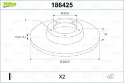 Arka Fren Disk Aynası Focus 98-05 Fiesta V 04-08 Fıseta VI 13 /-Scorpio 94-98 Sıerra 82-93 Cap: (253 X 33)
