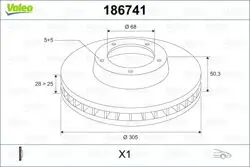 Ön Fren Aynası Volvo S60 I 00-S80 (98 06) V70 (97 00) Xc70 00-07 (305X25x5dlxhavalı) 16 Jant