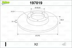 Arka Fren Diski (Aynası) Düz Toyota Corolla 1.4 D4d 1.6 VVTI 2003-2007 (279X4)