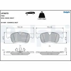Ön Fren Balatası Partner Prıfter 18-/ C4 Picasso 13-Spacetourer 18-/ Combo E 18-Toyota Proacecıty 19-(Kullanıldıgı Disk Çapı: 283, Kalınlık:26)