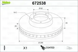 Ön Fren Aynası Havalı Rav4 Vvt I 2.0 2,2 D 4D 06-11 Camry 06-11 296X5