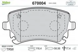 Arka Fren Balatası VW Transporter T5 03-A4 04 09 A6 04 11 A8 03 10 (Fıssız)