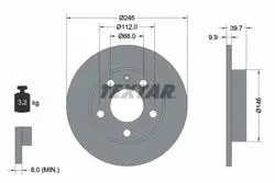 Fren Diski VW A4 01-08 Arka 245X10