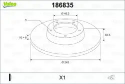 Fren Diski VW A4 94-01 Arka Tek 245X45