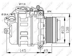 Klima Kompresörü BMW N47 N57 E81 E82 E87 E88 E90 E92 E93 E60 E84