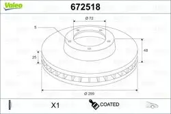 Ön Fren Aynası Havalı Mazda 6 1.8 2,2 D 08-13 299X5