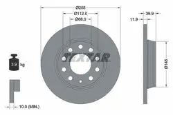 Fren Diski VW A4 01-08 Arka 255X12