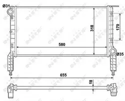Motor Radyatörü Doblo 1.2 01-(580×298×16-Klimasız) Mekanik