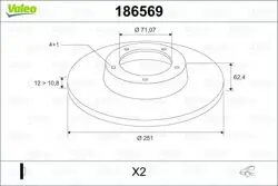 Disk Citroen Xantia I 1.8 I, 1.9 Sd, 1.9 TD, 2.0 I, 2.1 TD (93-97) , Xfren Bınek (Ithal)