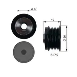 Alternatör Kasnağı 09-Fiesta-Focus-Cmax 1.4-1.6-2.0Tdci