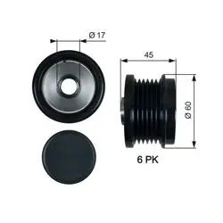 Alternatör Kasnağı 09-Fiesta-Focus-Cmax 1.6 TDCI-2.0Tdci