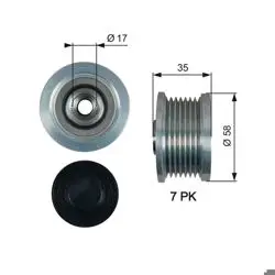 Alternatör Kasnağı 06-Avensis-Auris-Corolla-Rav4-Land Cruiser 2.0-2.2-2.5-3.0D D-4D