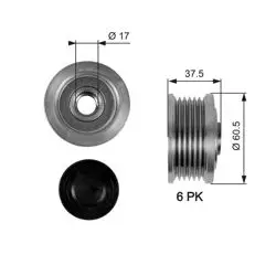 Alternatör Kasnağı 03-Doblo 1.9 JTD For:Marellı 100Ah (Pulsuz)