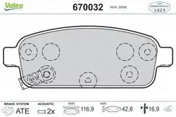 Arka Fren Balatası Opel Astra J / Mokka / Zafira C – Chevrolet Cruze / Aveo T300 / Trax