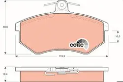 Ön Fren Balatası-Kulaksız **19mm**-(VW Caddy 96-03 Golf 80-98 Polo 95-02 Audi A4 95-97 A80 92-96)