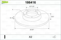 Arka Fren Disk Aynası P106 P206 P306 Xsara Xsara II Zx Saxo 1.8 2.0 2,0I 2,0Gtı (Hava Sogutmasız)