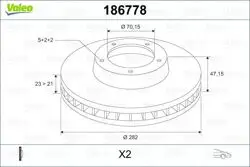 Ön Fren Aynası Havalı Honda CRV 97-01 Hrv 99-06 Prelude 96-01 (282X5)