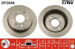Fren Diski Arka Civic 96-01 Jazz City 02-Düz 238.5mm