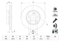 Disk On (Ad) 14-C-Seri (W205-S205)-E-Seri (W213-S213) Kaplamalı