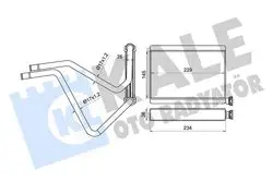 Kalorifer Radyatörü Toyota Camry V30 01 06-Lexus Es 300 330 04 08 Borulu Brazing Al Al145×229X26