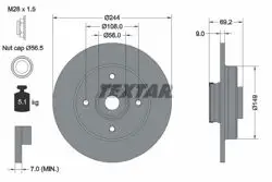 Fren Diski Opel Crossland X 244mm (Rulmanlı) Arka