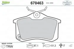 Fren Balata Arka Golf.4.5-Psst-307-C2-C3-C4 17mm