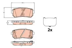 Fren Balata Arka 16-Tucson-Sportage Delikli