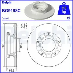 Disk Arka 12-Transit.Custom 2.2Tdci Kaplamalı
