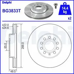 Disk On 05-Golf.5.6-Jtt-Cdd-Oct-Leo-A3 (Ø=288) Kaplamalı