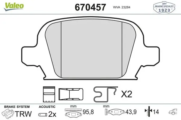 Fren Balatası Arka 597350 Wva 23284 Opel Corsa C 1.4 1.8 00-06 Opel Tigra 1.4 1.8 1.3D 04 -