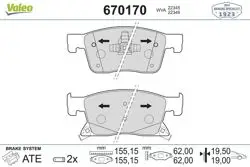 Fren Balatası Ön 16 Jant-Opel Astra K 1.0 1.4 1.6 1.6 CDTI