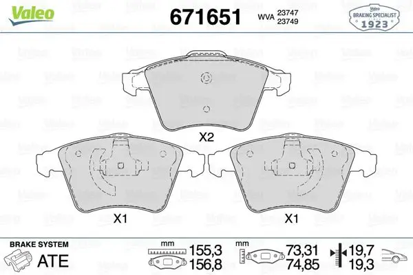 Fren Balatası Ön-19.70mm-VW Transporter 03-19