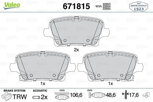 Fren Balatası Opel Insignia B (17 Jant) Arka