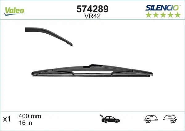 Silecek Süpürgesi 400mm Arka P207