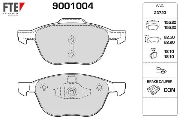 Ön Fren Balatası Mazda 3 03-Mazda 3 09-Mazda 5 05-Mazda 5 10-Focus II 04 /-Focus II C Max 04-07 C Max 07 /-Focus III 11 /-1,6Eco / 1,6Tdcı / 1.8 TDCI / 2,0Tdcı Kuga 2,0Tdcı 07 /-Mazda III Mazda V Volvo C30 C70 II S40 II V50 03 -