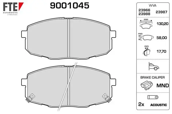 Fren Balatası Ön Hyundai i30 07-12 Kia Ceed 07-12 Carens 02-06 (130*58*18)