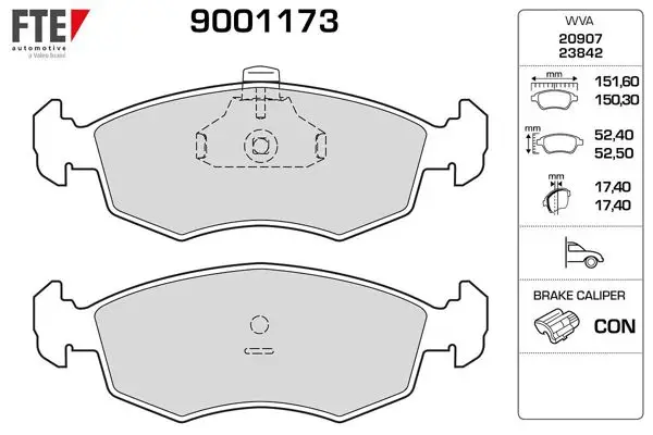Disk Fren Balatası (On) Fiat Doblo (00-09) , Palio Weekend (96 -) , Albea (01 -)