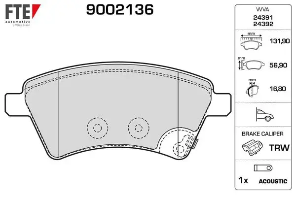 Disk Fren Balatası (On) Fiat Sedıcı 1.6 / 1.9D / 2.0D 06 / 06-10 / 14 Suzuki Sx4 1.5 / 1.6 / 1.6D / 1.9D / 2.0D 06 / 06-12 / 15 Suzuki Sx4 Classic 1.6 / 2.0D 09 / 13-12 / 15