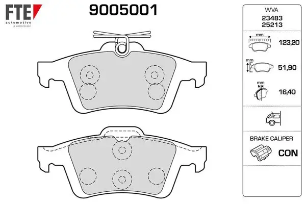 Arka Fren Balatası Ford C-Max 07-10, Focus 04-, Focus 2.3 15-, Focus CC 06-11, Focus C-Max 03-07, Grand Tourneo Connect 1.6 / 1.6D 13-, Kuga 1.5 / 1.6 / 2.0D / 2.5 12-, Tourneo Connect 13-, Transit Connect 1.0 / 1.6 / 1.6D 13-, Volvo C30 10-