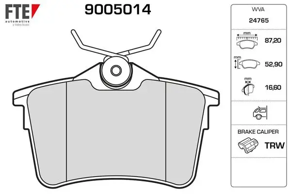 Arka Fren Balatası P308 Sw P307 1.4 16V / 1.6 16V / 2.0 / 1.6 HDI / 2.0 HDI 09 / 07-Partner Tepee C4 Xsara Picasso Berlingo III 1.6 / 1,6Hdı