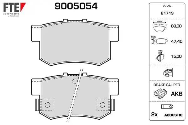 Arka Fren Balatası Honda Civic 2001- CRV 2001-2007 / Accord 1998-2008 / Frv 04-