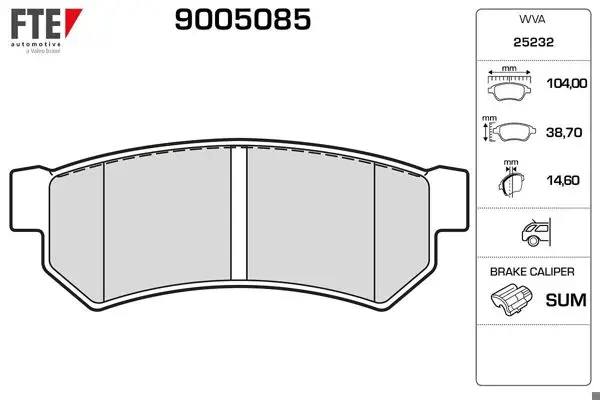 Arka Fren Balatası Lacetti 1.4 16V 1.6 1.8 (05 / 2003=-Nubira Sedan,Kombi 1.4 1.6 1.8 (01 / 2005= -