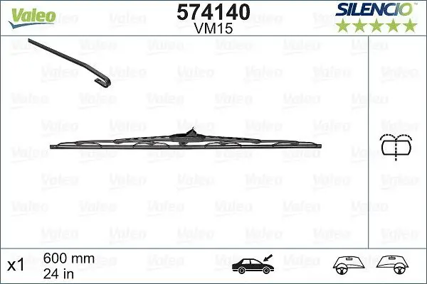 Silecek Süpürgesi 600mm Movano Traffic Master 00-(St + Yt) Su Fıskıyelı