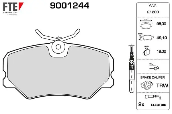 Ön Fren Balatası P405 Srı Xu9j4 1.9 (4 Kablolu)