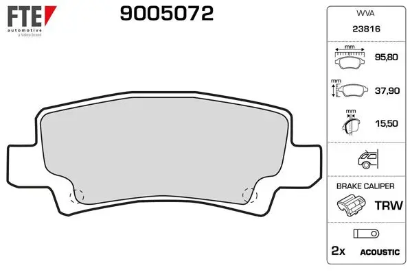Arka Fren Balatası Toyota Corolla 1.4 1.6 VVTI Benzinli 2003-2007