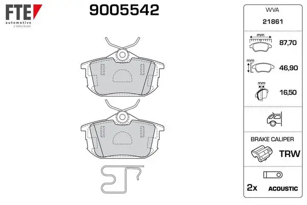 Arka Fren Balatası Mitsubishi Carisma 96-06 Colt 04-10 Spacestar 98-04 Persona Wıra 00-02 Volvo S40 V40 96-