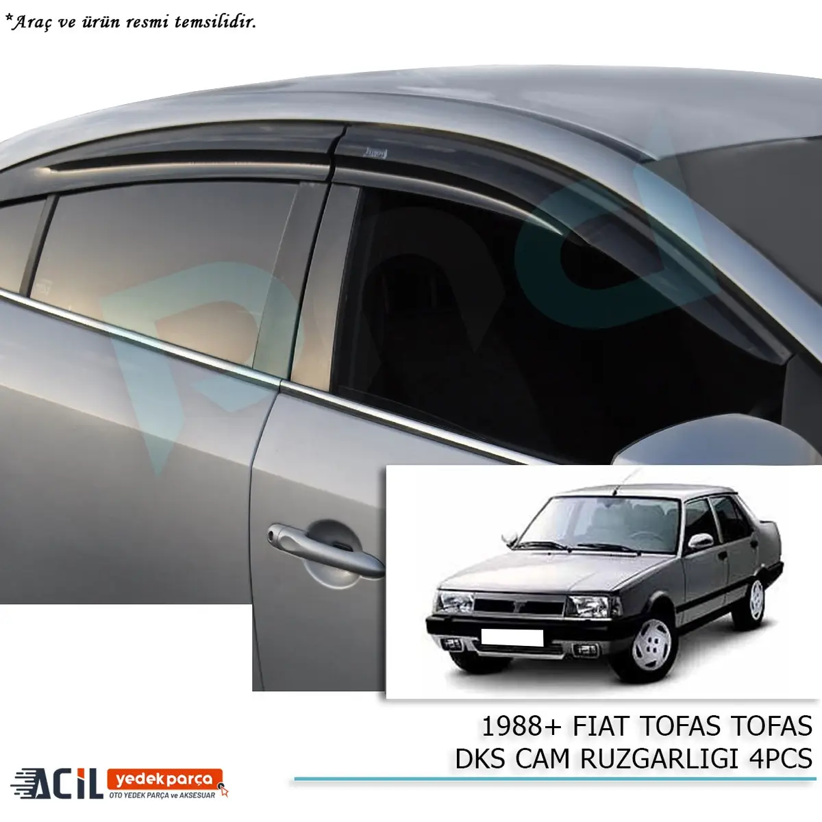 1988+ FIAT TOFAS DKS CAM RUZGARLIGI 4PCS