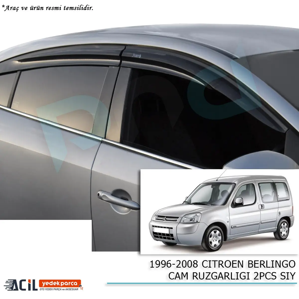 1996-2008 CITROEN BERLINGO CAM RUZGARLIGI 2PCS SIY